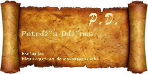 Petrás Dénes névjegykártya
